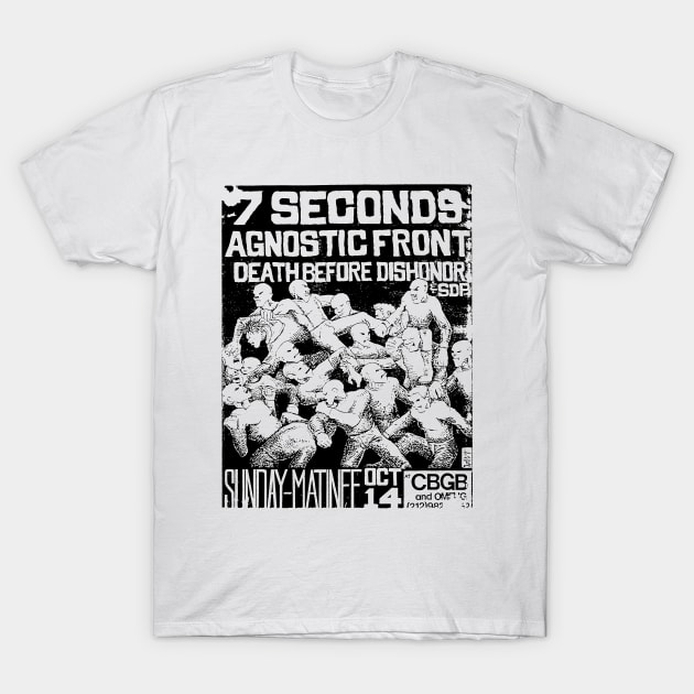 7 Seconds / Agnostic Front / Death Before Dishonor Punk Flyer T-Shirt by Punk Flyer Archive